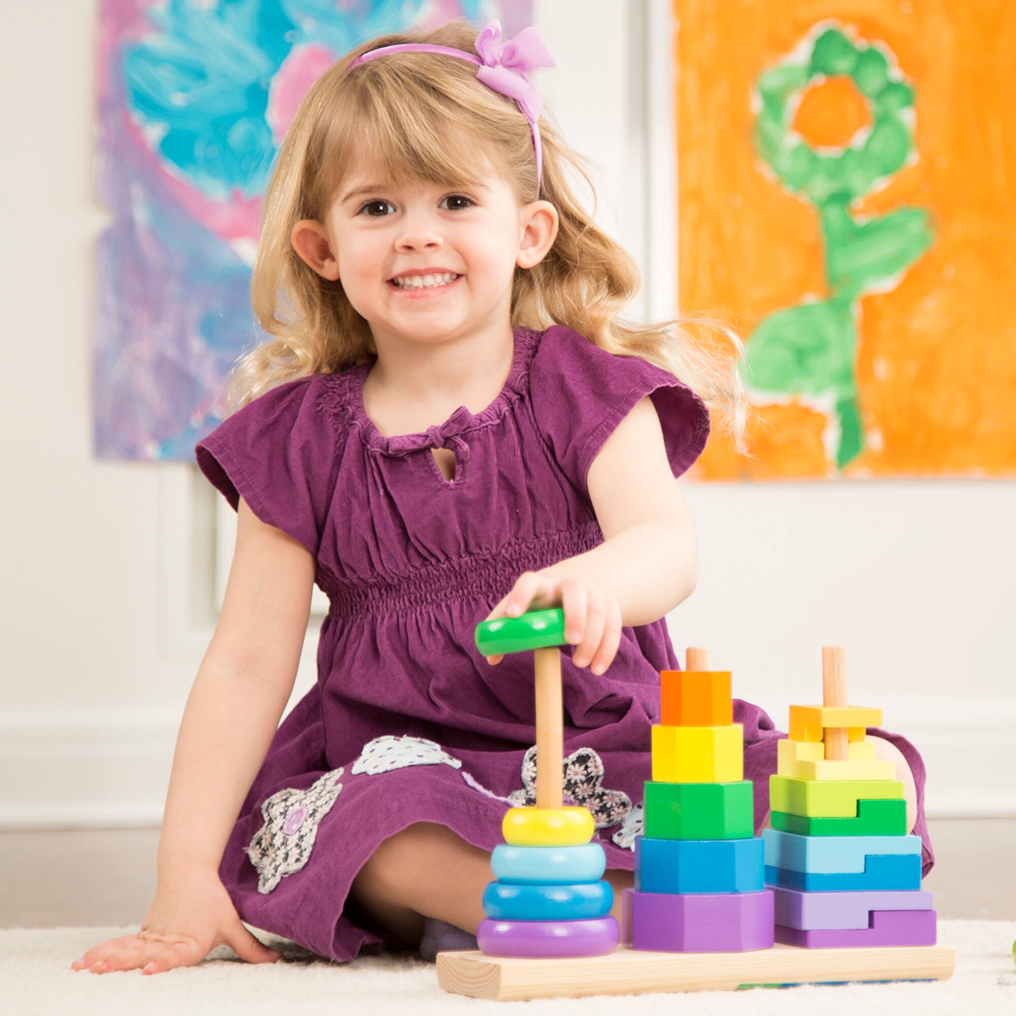 Geometric Stacker Wooden Toy